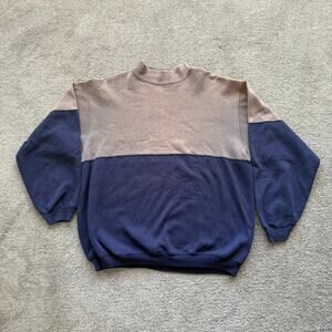 Hanes XX-Large Made in USA 80s Color Block Vintage Crew Neck Sweatshirt